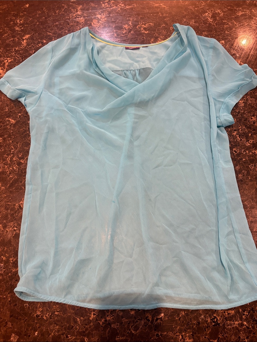 Mexx Light Blue Short Sleeve Chiffon Blouse